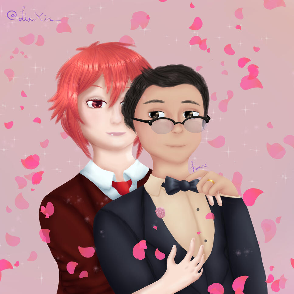 Fanart &amp; OC: half + background + extra character